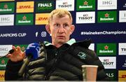 31 March 2023; Head coach Leo Cullen during a Leinster Rugby media conference at Aviva Stadium in Dublin. Photo by Harry Murphy/Sportsfile