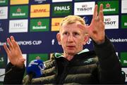 31 March 2023; Head coach Leo Cullen during a Leinster Rugby media conference at Aviva Stadium in Dublin. Photo by Harry Murphy/Sportsfile