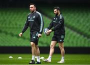 31 March 2023; Jack Conan and Robbie Henshaw during a Leinster Rugby captain's run at the Aviva Stadium in Dublin. Photo by Harry Murphy/Sportsfile