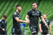 31 March 2023; Ross Byrne and James Ryan during a Leinster Rugby captain's run at the Aviva Stadium in Dublin. Photo by Harry Murphy/Sportsfile