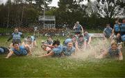 31 March 2023; UCD players celebrate after the Annual Women's Rugby Colours match between University College Dublin and Dublin University at UCD Bowl in Belfield, Dublin. Photo by Harry Murphy/Sportsfile