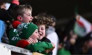 31 March 2023; Cork City supporters celebrates their side's first goal during the SSE Airtricity Men's Premier Division match between Cork City and Drogheda United at Turner's Cross in Cork. Photo by Eóin Noonan/Sportsfile