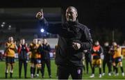 31 March 2023; Derry City assistant manager Alan Reynolds celebrates after the SSE Airtricity Men's Premier Division match between Shelbourne and Derry City at Tolka Park in Dublin. Photo by Seb Daly/Sportsfile