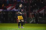 31 March 2023; Derry City goalkeeper Brian Maher after the SSE Airtricity Men's Premier Division match between Shelbourne and Derry City at Tolka Park in Dublin. Photo by Seb Daly/Sportsfile