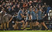 31 March 2023; UCD players celebrate  at the final whistle after their side's victory in the annual rugby colours match between University College Dublin and Dublin University at the UCD Bowl in Belfield, Dublin. Photo by Sam Barnes/Sportsfile