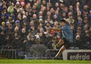 31 March 2023; James Tarrant of UCD takes a penalty during the annual rugby colours match between University College Dublin and Dublin University at the UCD Bowl in Belfield, Dublin. Photo by Sam Barnes/Sportsfile