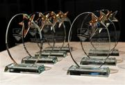 31 March 2023; A general view of awards at the 2022 Yoplait HEC All-Stars & Rising Stars evening at the Dublin Bonnington Hotel in Dublin. Photo by Piaras Ó Mídheach/Sportsfile