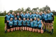 31 March 2023; UCD players with the trophy after their side's victory in the Annual Women's Rugby Colours match between University College Dublin and University College Dublin at UCD Bowl in Belfield, Dublin. Photo by Harry Murphy/Sportsfile