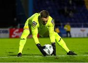 31 March 2023; Finn Harps goalkeeper Tim Oliver Hiemer during the SSE Airtricity Men's First Division match between Waterford and Finn Harps at RSC in Waterford. Photo by Michael P Ryan/Sportsfile