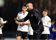 31 March 2023; Finn Harps manager Dave Rogers gives instructions during the SSE Airtricity Men's First Division match between Waterford and Finn Harps at RSC in Waterford. Photo by Michael P Ryan/Sportsfile