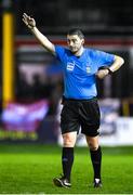 31 March 2023; Referee Paul McLaughlin during the SSE Airtricity Men's Premier Division match between Shelbourne and Derry City at Tolka Park in Dublin. Photo by Seb Daly/Sportsfile