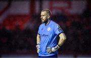 31 March 2023; Shelbourne goalkeeper Conor Kearns during the SSE Airtricity Men's Premier Division match between Shelbourne and Derry City at Tolka Park in Dublin. Photo by Seb Daly/Sportsfile