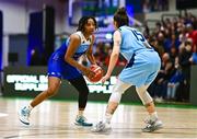 1 April 2023; Brittany Byrd of The Address UCC Glanmire in action against Lindsey Abed of DCU Mercy during the MissQuote.ie Champions Trophy Final match between The Address UCC Glanmire, Cork and DCU Mercy, Dublin at National Basketball Arena in Tallaght, Dublin. Photo by Ben McShane/Sportsfile