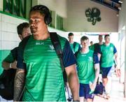 1 April 2023; Leva Fifita of Connacht arrives at stadium before the Challenge Cup Round of 16 match between Benetton and Connacht at Stadio Monigo in Treviso, Italy. Photo by Roberto Bregani/Sportsfile