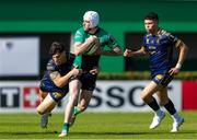 1 April 2023; Mack Hansen of Connacht is tackled by Tommaso Menoncello of Benetton during the Challenge Cup Round of 16 match between Benetton and Connacht at Stadio Monigo in Treviso, Italy. Photo by Roberto Bregani/Sportsfile