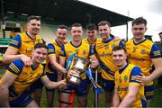 1 April 2023; Eoin Fitzgerald of Roscommon, centre, celebrates with teammates after the Allianz Hurling League Division 3A Final match between Roscommon and Armagh at Páirc Tailteann in Navan, Meath. Photo by Michael P Ryan/Sportsfile