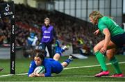 1 April 2023; Cyrielle Banet of France scores her side's sixth try during the TikTok Women's Six Nations Rugby Championship match between Ireland and France at Musgrave Park in Cork. Photo by Brendan Moran/Sportsfile