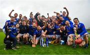 1 April 2023; Cavan players celebrate after the Allianz Hurling League Division 3B Final match between Cavan and Leitrim at GAA National Games Development Centre in Sport Ireland Campus in Dublin. Photo by David Fitzgerald/Sportsfile
