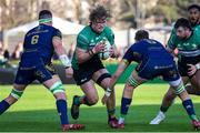 1 April 2023; Cian Prendergast of Connacht attempts a break during the Challenge Cup Round of 16 match between Benetton and Connacht at Stadio Monigo in Treviso, Italy. Photo by Roberto Bregani/Sportsfile