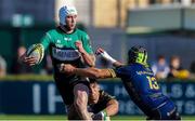 1 April 2023; Mack Hansen of Connacht in action against Ignacio Brex of Benetton  during the Challenge Cup Round of 16 match between Benetton and Connacht at Stadio Monigo in Treviso, Italy. Photo by Roberto Bregani/Sportsfile
