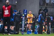 1 April 2023; James Hume of Ulster leaves the pitch after getting a yellow card during the Heineken Champions Cup Round of 16 match between Leinster and Ulster at Aviva Stadium in Dublin. Photo by Sam Barnes/Sportsfile