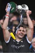1 April 2023; Sligo captain Niall Murphy lifts the cup after his side's victory the Allianz Football League Division 4 Final match between Sligo and Wicklow at Croke Park in Dublin. Photo by Piaras Ó Mídheach/Sportsfile