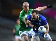 1 April 2023; Gearóid McKiernan of Cavan in action against Ché Cullen of Fermanagh during the Allianz Football League Division 3 Final match between Cavan and Fermanagh at Croke Park in Dublin. Photo by Tyler Miller/Sportsfile