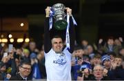1 April 2023; Cavan captain Raymond Galligan celebrates with the cup after his side's victory in the Allianz Football League Division 3 Final match between Cavan and Fermanagh at Croke Park in Dublin. Photo by Tyler Miller/Sportsfile