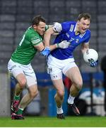 1 April 2023; Gearóid McKiernan of Cavan in action against Declan McCusker of Fermanagh during the Allianz Football League Division 3 Final match between Cavan and Fermanagh at Croke Park in Dublin. Photo by Tyler Miller/Sportsfile