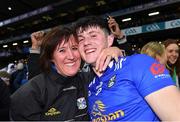 1 April 2023; James Smith of Cavan celebrates with his mother Marie after his side's victory in the Allianz Football League Division 3 Final match between Cavan and Fermanagh at Croke Park in Dublin. Photo by Piaras Ó Mídheach/Sportsfile
