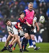 1 April 2023; Action from the Bank of Ireland half-time minis match between Edenderry and Clontarf at the Heineken Champions Cup Round of 16 match between Leinster and Ulster at Aviva Stadium in Dublin. Photo by Sam Barnes/Sportsfile