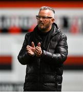 1 April 2023; Longford Town manager Stephen Henderson during the SSE Airtricity Men's First Division match between Longford Town and Kerry at Bishopsgate in Longford. Photo by Stephen Marken/Sportsfile