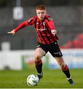 1 April 2023; Aodh Dervin of Longford Town in action during the SSE Airtricity Men's First Division match between Longford Town and Kerry at Bishopsgate in Longford. Photo by Stephen Marken/Sportsfile
