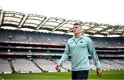 2 April 2023; Brian Howard of Dublin before the Allianz Football League Division 2 Final match between Dublin and Derry at Croke Park in Dublin. Photo by Ramsey Cardy/Sportsfile