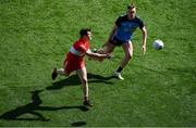 2 April 2023; Padraig McGrogan of Derry in action against Tom Lahiff of Dublin during the Allianz Football League Division 2 Final match between Dublin and Derry at Croke Park in Dublin. Photo by Tyler Miller/Sportsfile
