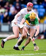 2 April 2023; Ciarán Burke of Offaly in action against James Burke of Kildare during the Allianz Hurling League Division 2A Final match between Kildare and Offaly at Laois Hire O'Moore Park in Portlaoise, Laois. Photo by Piaras Ó Mídheach/Sportsfile