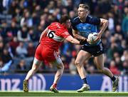 2 April 2023; Tom Lahiff of Dublin in action against Gareth McKinless of Derry during the Allianz Football League Division 2 Final match between Dublin and Derry at Croke Park in Dublin. Photo by Sam Barnes/Sportsfile