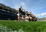 2 April 2023; The Mayo team before the Allianz Football League Division 1 Final match between Galway and Mayo at Croke Park in Dublin. Photo by Ramsey Cardy/Sportsfile