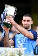 2 April 2023; Dublin captain James McCarthy lifts the cup after his side's victory in the Allianz Football League Division 2 Final match between Dublin and Derry at Croke Park in Dublin. Photo by Sam Barnes/Sportsfile