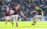 2 April 2023; Robert Finnerty of Galway in action against Jack Coyne of Mayo during the Allianz Football League Division 1 Final match between Galway and Mayo at Croke Park in Dublin. Photo by Ramsey Cardy/Sportsfile