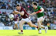 2 April 2023; Damien Comer of Galway in action against Paddy Durcan of Mayo during the Allianz Football League Division 1 Final match between Galway and Mayo at Croke Park in Dublin. Photo by Ramsey Cardy/Sportsfile