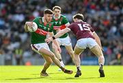 2 April 2023; Fionn McDonagh of Mayo in action against Cathal Sweeney of Galway during the Allianz Football League Division 1 Final match between Galway and Mayo at Croke Park in Dublin. Photo by Ramsey Cardy/Sportsfile