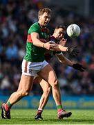 2 April 2023; Aidan O'Shea of Mayo in action against John Maher of Galway during the Allianz Football League Division 1 Final match between Galway and Mayo at Croke Park in Dublin. Photo by Sam Barnes/Sportsfile