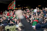 2 April 2023; Mayo captain Paddy Durcan lifts the cup after the Allianz Football League Division 1 Final match between Galway and Mayo at Croke Park in Dublin. Photo by Ramsey Cardy/Sportsfile