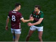 2 April 2023; Aidan O'Shea of Mayo and Paul Conroy of Galway after the Allianz Football League Division 1 Final match between Galway and Mayo at Croke Park in Dublin. Photo by Tyler Miller/Sportsfile
