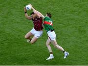 2 April 2023; Damien Comer of Galway in action against Paddy Durcan of Mayo during the Allianz Football League Division 1 Final match between Galway and Mayo at Croke Park in Dublin. Photo by Tyler Miller/Sportsfile
