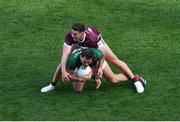 2 April 2023; Aidan O'Shea of Mayo is fouled by Shane Walsh of Galway during the Allianz Football League Division 1 Final match between Galway and Mayo at Croke Park in Dublin. Photo by Tyler Miller/Sportsfile