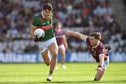 2 April 2023; Tommy Conroy of Mayo in action against Cathal Sweeney of Galway during the Allianz Football League Division 1 Final match between Galway and Mayo at Croke Park in Dublin. Photo by Ramsey Cardy/Sportsfile