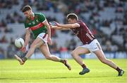 2 April 2023; Fionn McDonagh of Mayo in action against John Daly of Galway during the Allianz Football League Division 1 Final match between Galway and Mayo at Croke Park in Dublin. Photo by Ramsey Cardy/Sportsfile