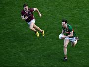 2 April 2023; Diarmuid O'Connor of Mayo in action against Robert Finnerty of Galway during the Allianz Football League Division 1 Final match between Galway and Mayo at Croke Park in Dublin. Photo by Tyler Miller/Sportsfile